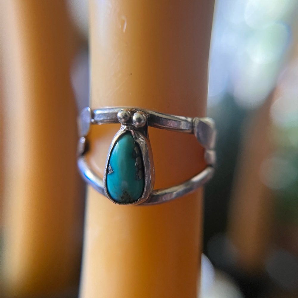 Genuine Turquoise, Sterling Silver Ring